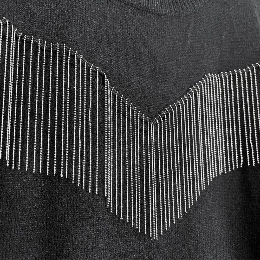 F21 Rhinestone Fringe-Trim Sweater - Picture 3 of 5
